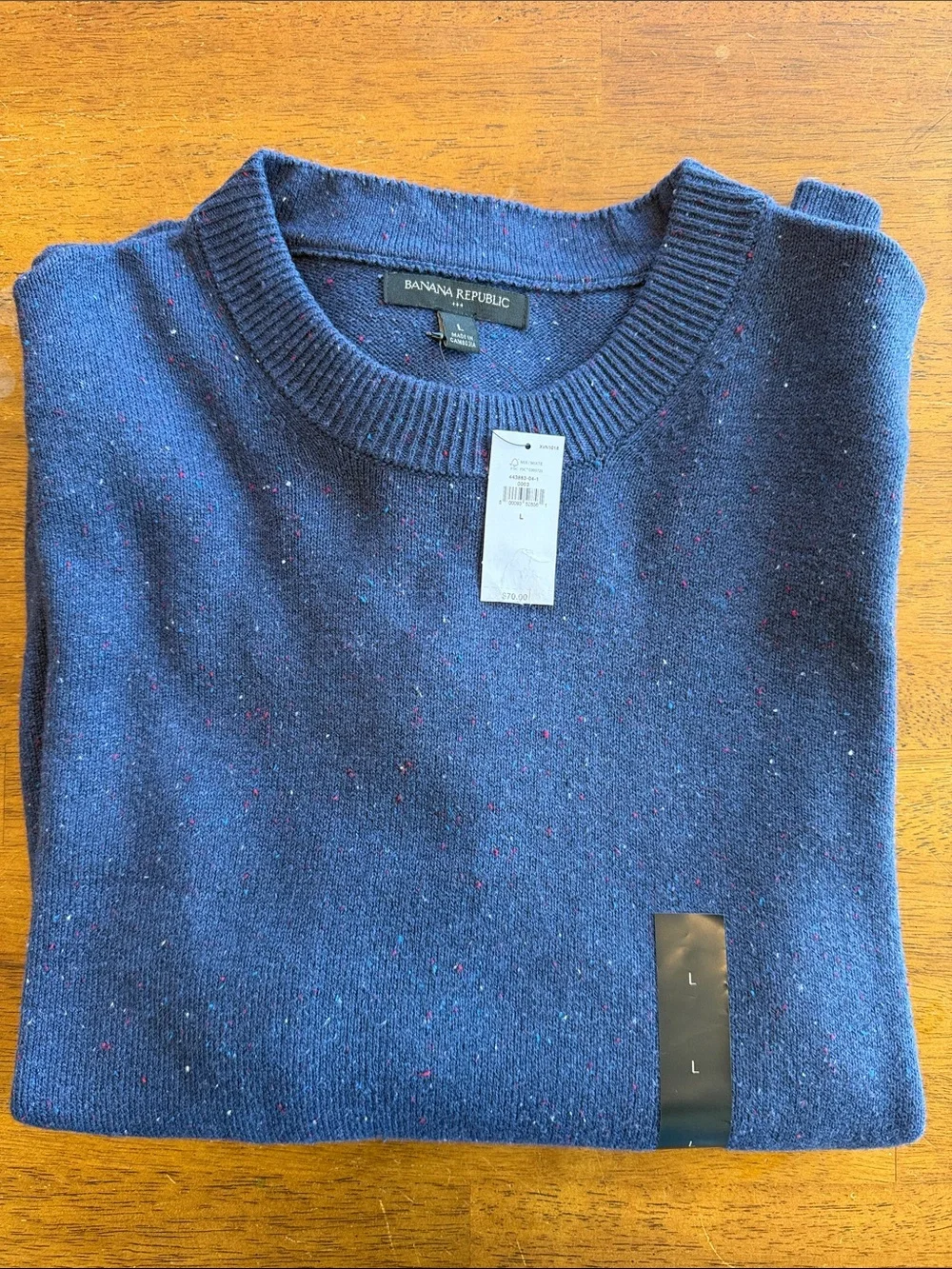 Banana Republic Navy Speckled Crewneck Sweater - Unbranded